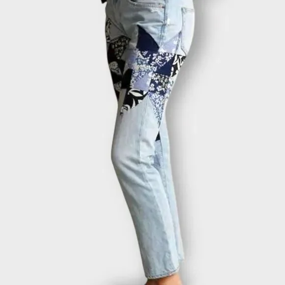 Polo Ralph Lauren Kipton Wash Patchwork Avery Boyfriend Jeans Womens size 28 New